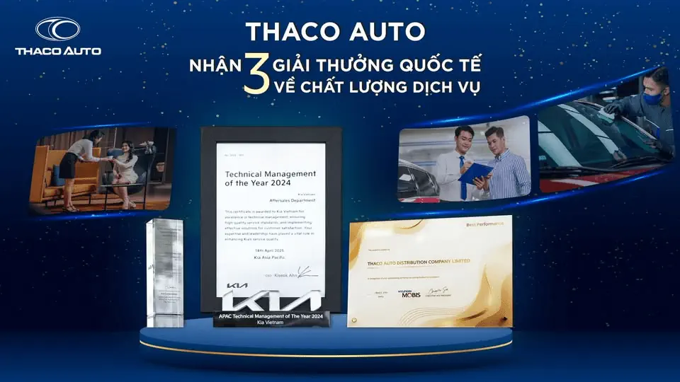 THACO AUTO nhận 3 giải thưởng quốc tế về chất lượng dịch vụ